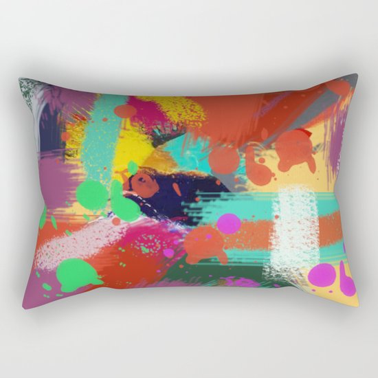 Color clock Rectangular Pillow