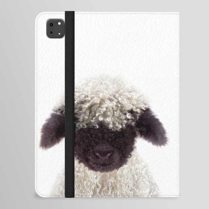 Baby Lamb, Blacknose Sheep, Farm Animals, Art for Kids, Baby Animals Art Print By Synplus iPad Folio Case