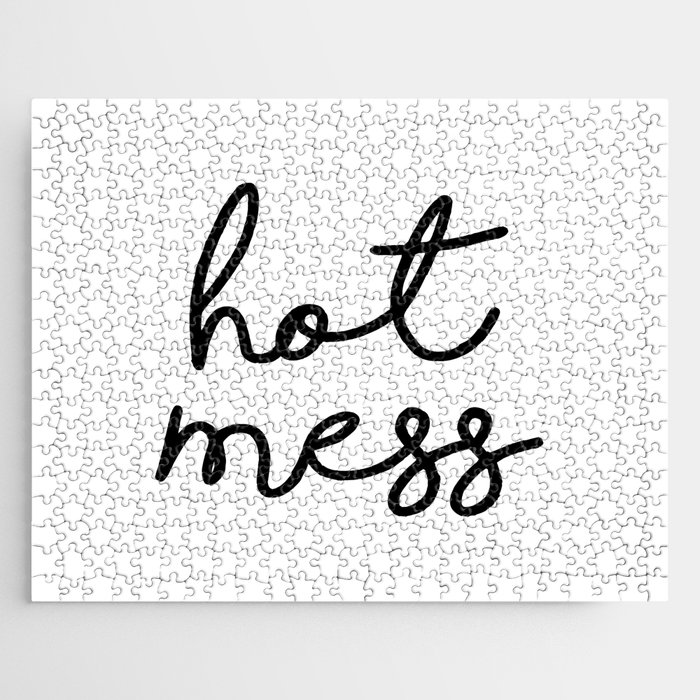 Funny Gift for Girl Friend, Hot Mess, Handwriting Style Jigsaw Puzzle