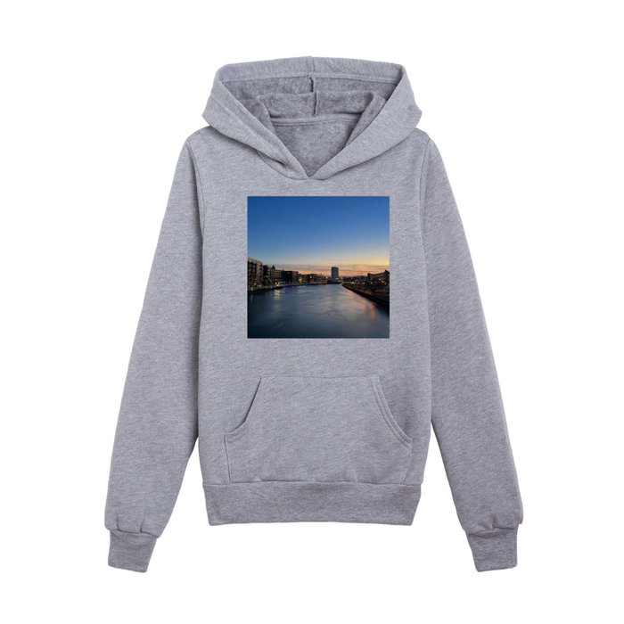 Milwaukee River at Sunset Kids Pullover Hoodie