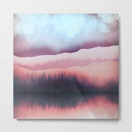 Valentine Forest Metal Print | Purple, Water, Rose, Landscape, Digital, Valentine, Graphicdesign, Forest, Nature, Hills 