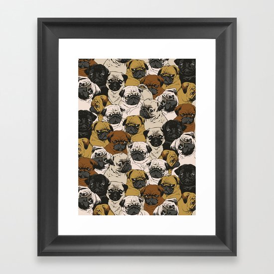 Social Pugz Framed Art Print