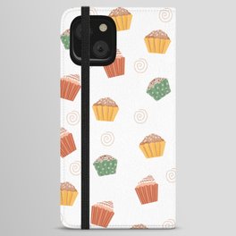 Cupcake Lover Seamless Print Pattern iPhone Wallet Case