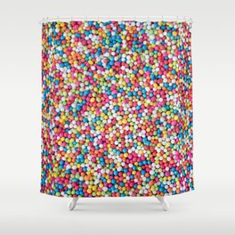 Round Rainbow Sprinkles | Colorful Sweet Candy  Shower Curtain