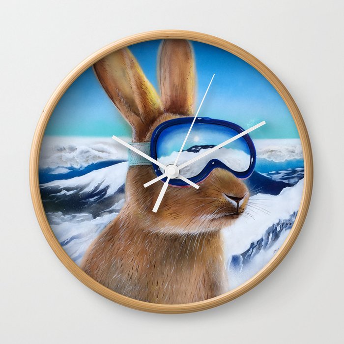 Ski Bunny Wall Clock