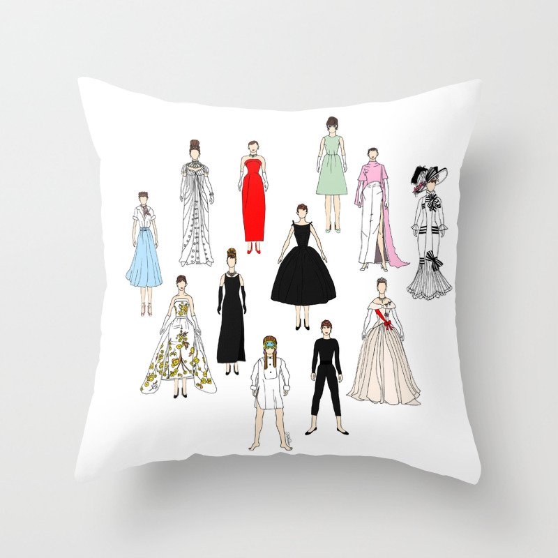 Audrey Fashion Whimsical Layout Throw Pillow By Notsniw Society6