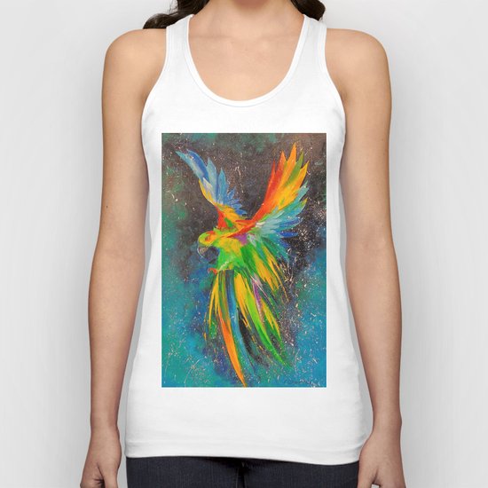 Parrot in flight Unisex Tank Top