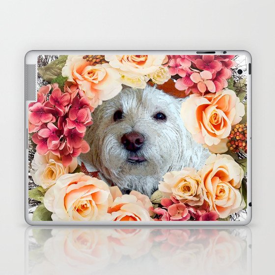 Westie Floral Wreath Laptop & iPad Skin