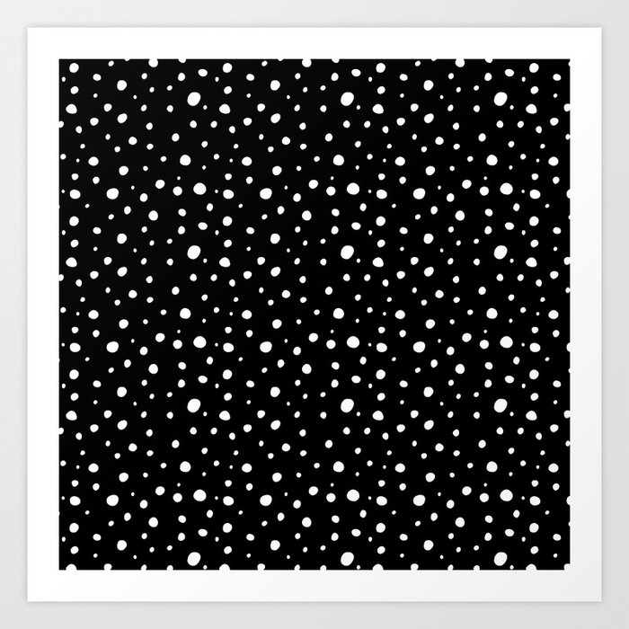 White Dots on Black Art Print