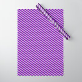 [ Thumbnail: Dark Gray and Dark Violet Colored Striped/Lined Pattern Wrapping Paper ]