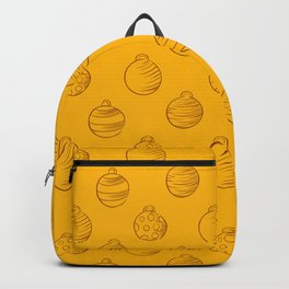 Christmas Pattern Yellow Retro Bauble Backpack
