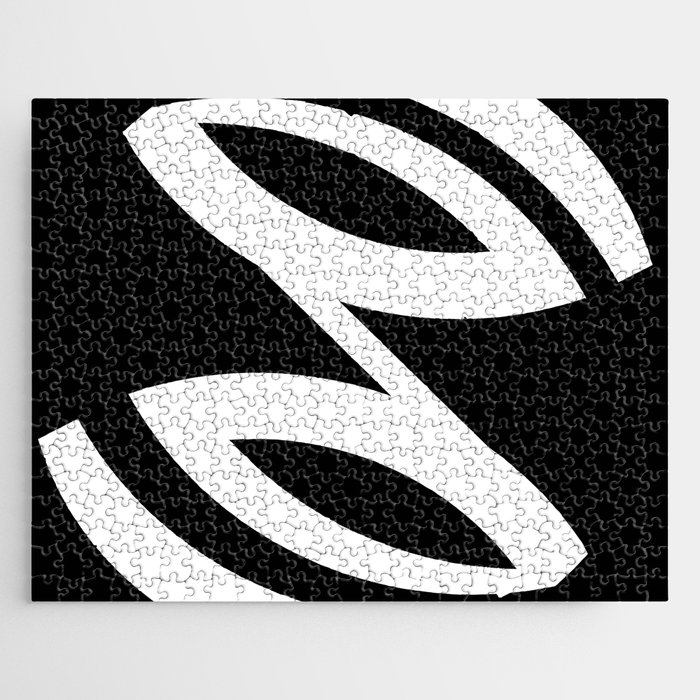 black and white chic minimal art Jigsaw Puzzle