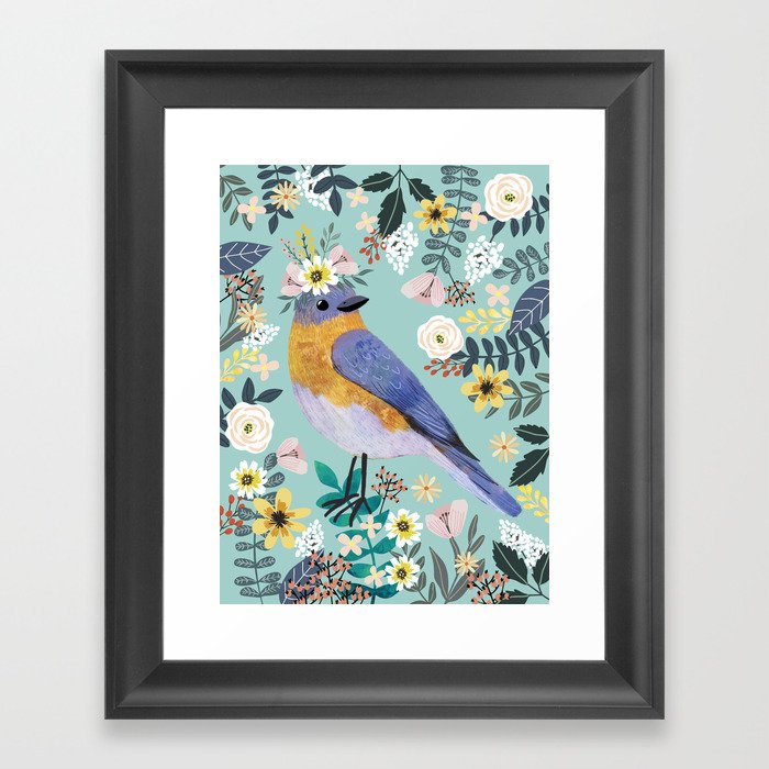 Blue Bird Framed Art Print