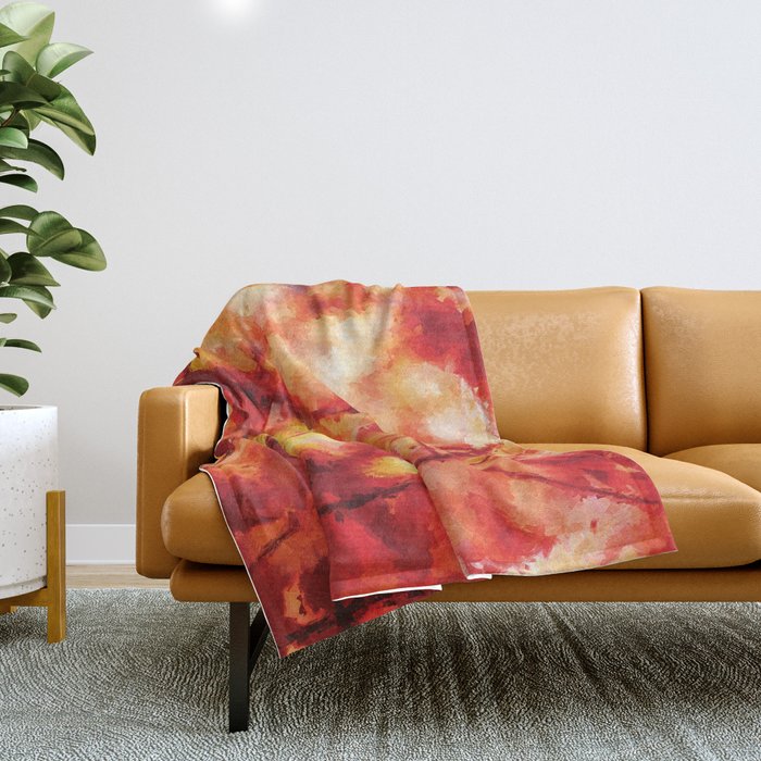 Autumnal Leaves Throw Blanket