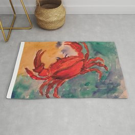 Cancer, the astrological sign Rug | Watercolor, Cancerthecrab, Astrologicalsign, Crabby, Watercolors, Illustration, Painting, Crab 