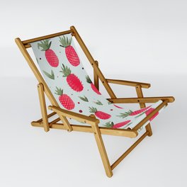 Watercolor pineapples - red and sage Sling Chair