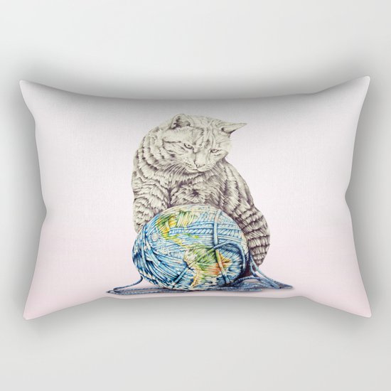 In which our feline deity shows restraint Rectangular Pillow