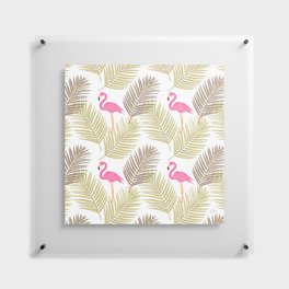 Flamingo Palms - Pink & Green Floating Acrylic Print