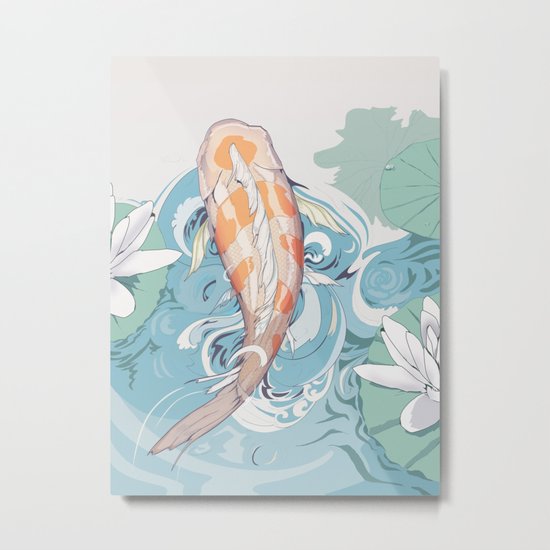 Koi Passing Through Metal Print