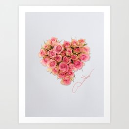 LOVE Deep Pink Rose Flower Heart Floral Valentines Day Gift - Donald Verger Art Print  Art Print | Don, Her, Mom, For All Occaions, Photo, Anniversary, Gifts, Valentine, Valentines, Mothers 