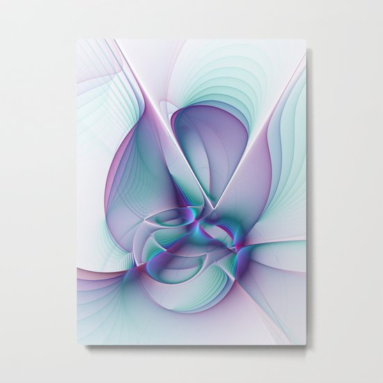 A Colorful Beauty, Abstract Fractal Art Metal Print