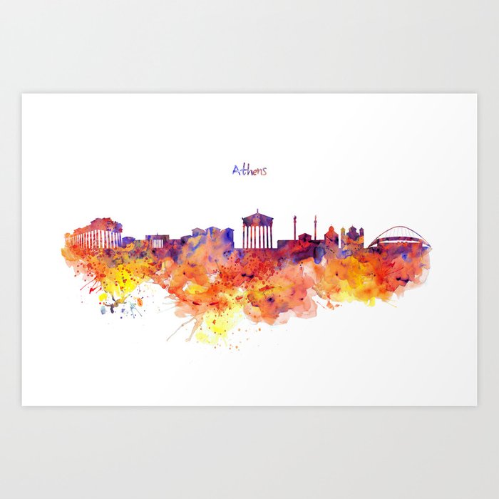 Athens Skyline Art Print