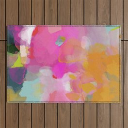 pink sun clouds abstract Outdoor Rug