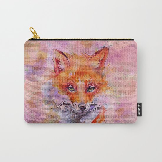 Watercolor colorful Fox Carry-All Pouch