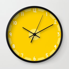 Numbered Cog Clock - Bright Yellow Wall Clock