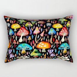 Mushroom Magic – Charcoal Rectangular Pillow