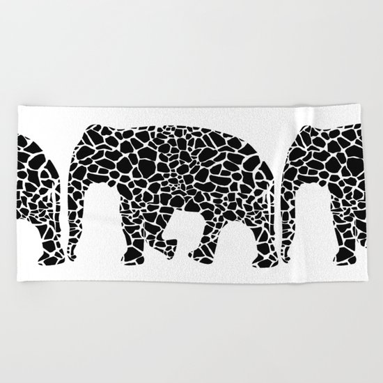 Elephant with giraffe print Beach Towel