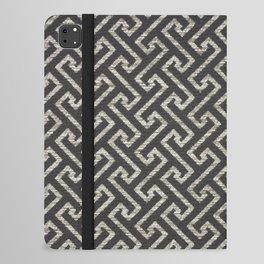 Black and White Repeat Pattern 14 iPad Folio Case