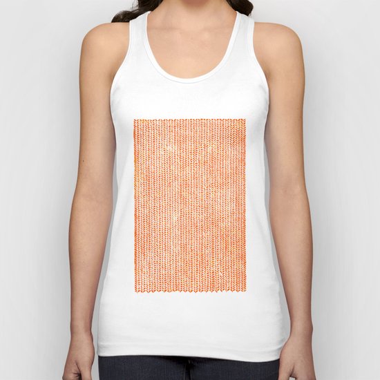 Stockinette Orange Unisex Tank Top