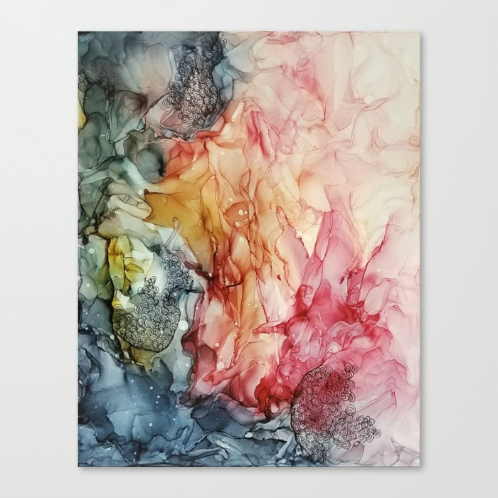 Alcohol Ink Painting Abstract Painting Canvas Print By