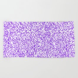 Pretty Purple Sprinkles Pattern Beach Towel