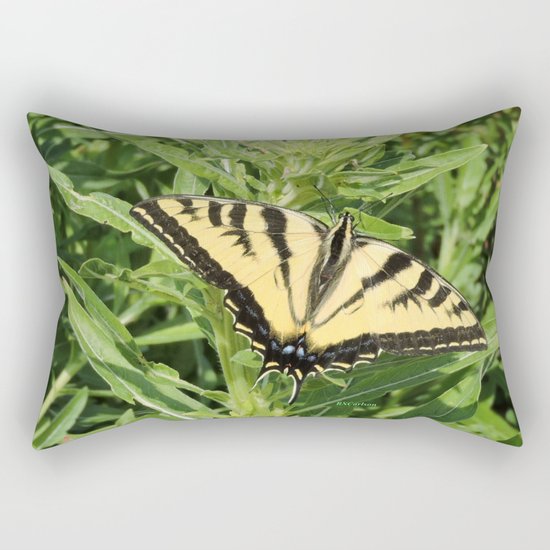 Swallowtail at Rest on Greenery Rectangular Pillow