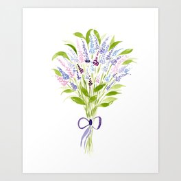 Lavender Bouquet Watercolor Art Print