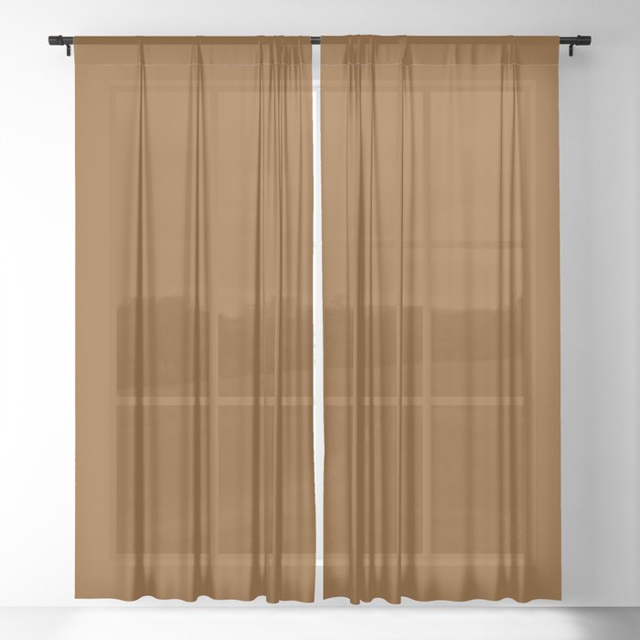 Caramel Chocolate Brown Sheer Curtain