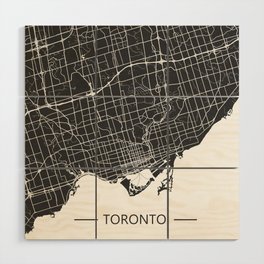 Toronto City Map Wood Wall Art