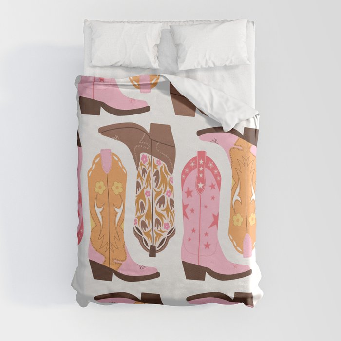 Pink Cowboy Boots Duvet Cover by Lindsey Kay Co Society6