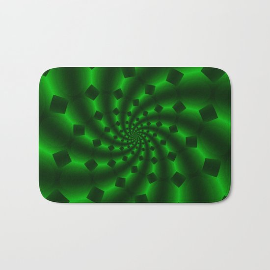 Tess Fractal in Magical Emerald Green Bath Mat