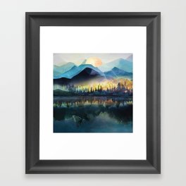 Mountain Lake Under Sunrise Framed Art Print