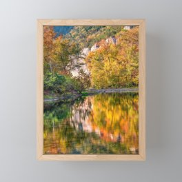 Reflections Along Roark Bluff And The Buffalo River Framed Mini Art Print