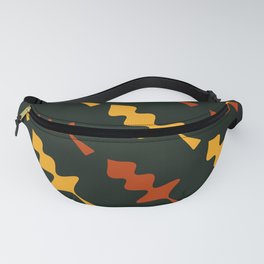 Abstract Minimal Leaves pattern -  Bright Yellow and Mahogany Fanny Pack