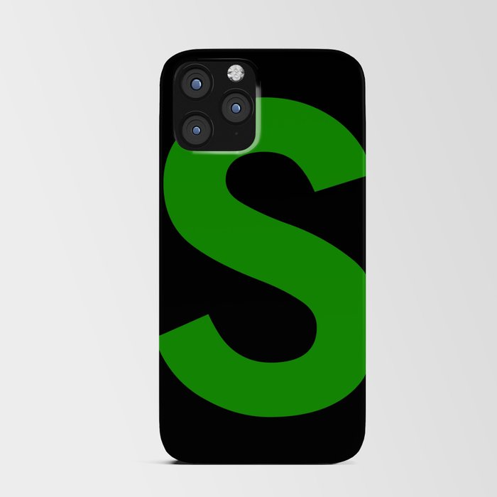 Letter S (Green & Black) iPhone Card Case