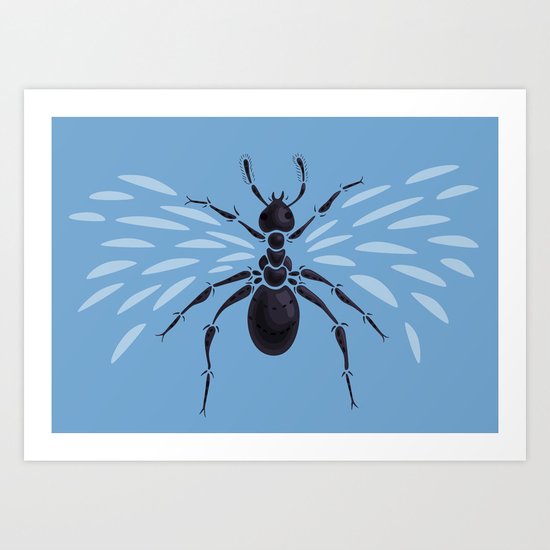 Weird Abstract Flying Ant Art Print