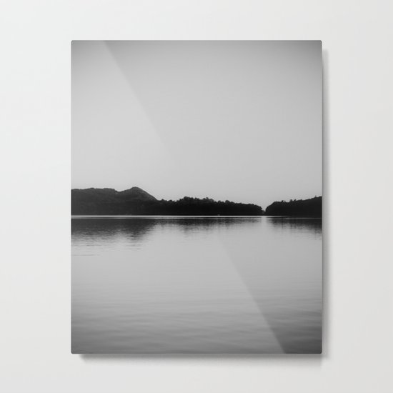 Herring Lake Black and White Metal Print