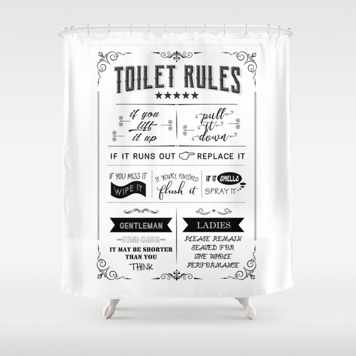 Toilet Rules Shower Curtain