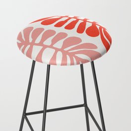 Matisse inspired pink, yellow and red cut-out shapes with texture Bar Stool