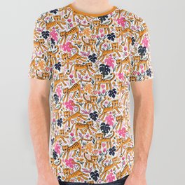 Happy Valentine Tigers in Pink All Over Graphic Tee